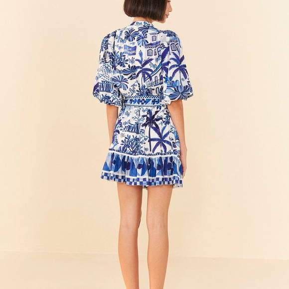 FARM Rio Sweet Rio Puff Sleeve Mini Dress - Picture 2 of 2